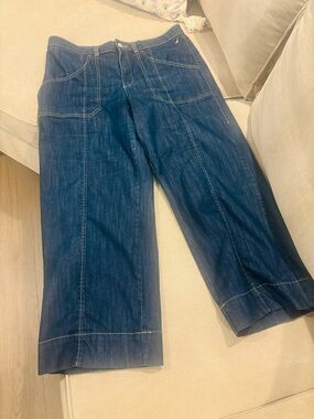 Náutica Wide Leg Dark Wash Denim Cropped Jeans